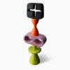 Scultura decorativa Totem nera arancione viola e verde di Karim Rashid