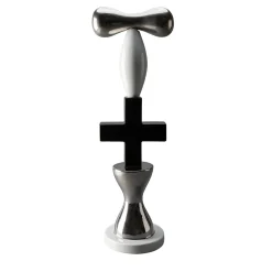 Scultura Decorativa Totem Nera Bianca e Platino di Karim Rashid