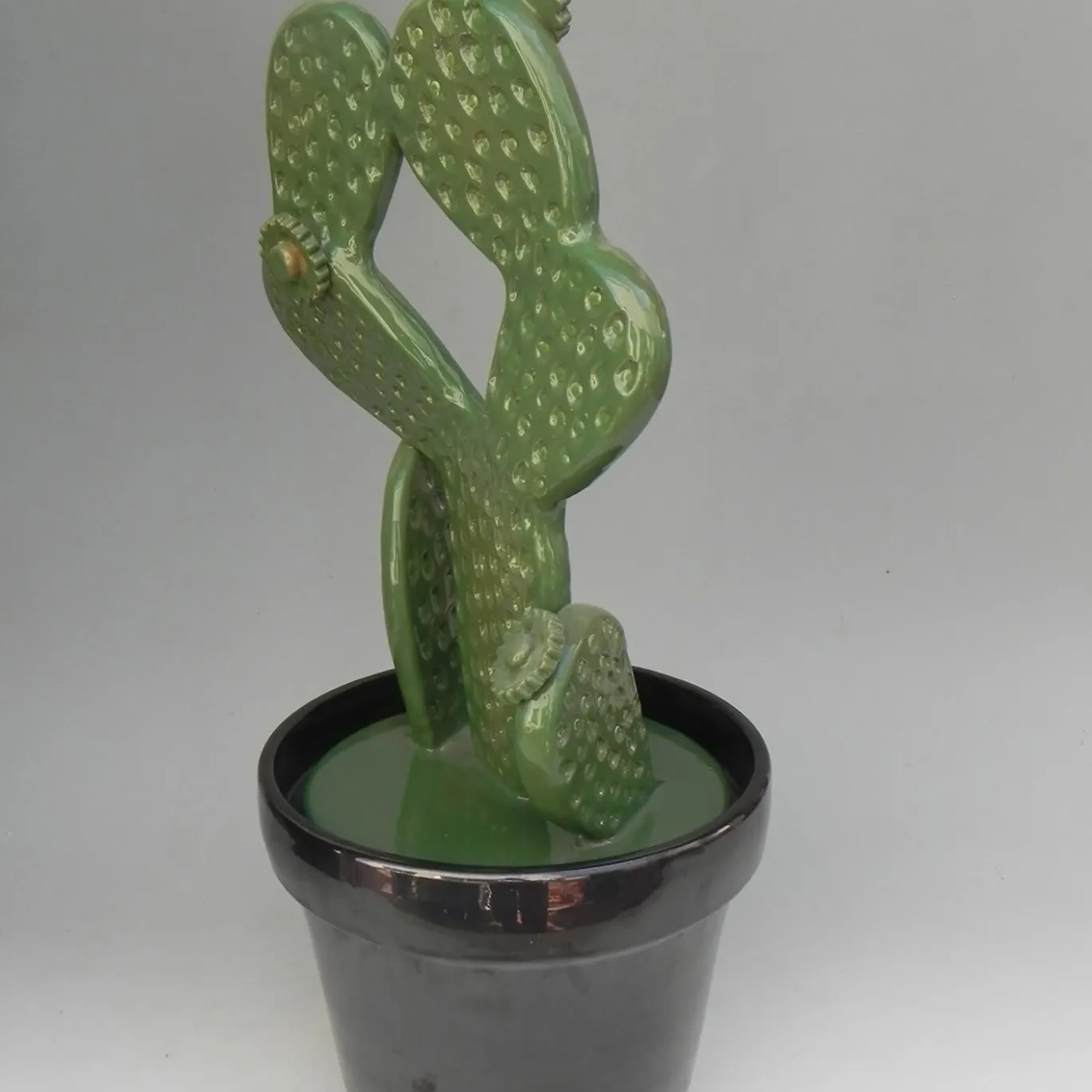 Scultura di cactus in ceramica di Tullio Mazzotti in via Gutierrez