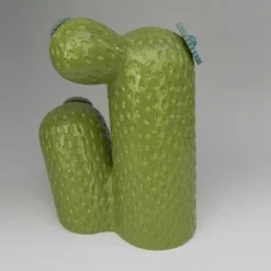 Scultura di cactus in ceramica Little Rock Street di Tullio Mazzotti