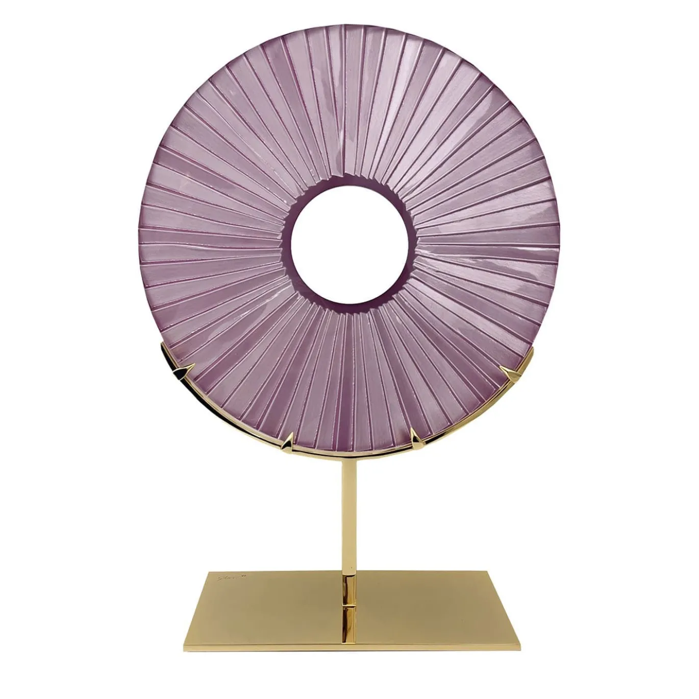 Scultura di cristallo rosa occhio