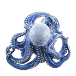 Scultura di polpo in ceramica blu