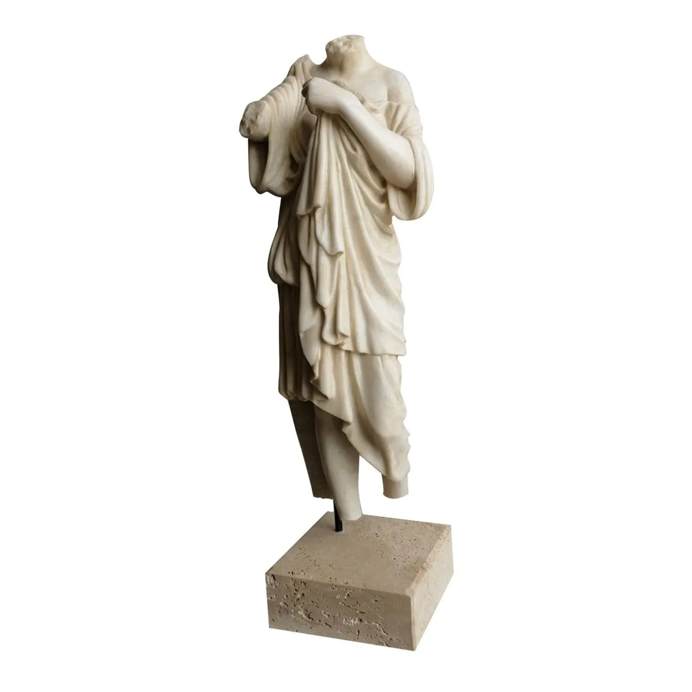 Scultura di torso femminile drappeggiato
