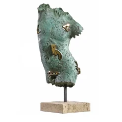 Scultura Dorso Maschile con Ingranaggi in bronzo