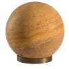 Scultura Fermacarte Gravity Zodiac Leone Sole in Travertino Arancione