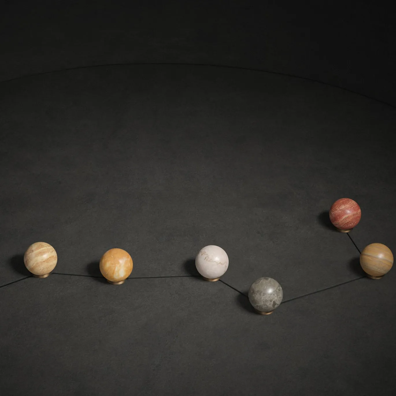 Scultura Fermacarte Gravity Zodiac Ariete - Marte in Travertino Rosso