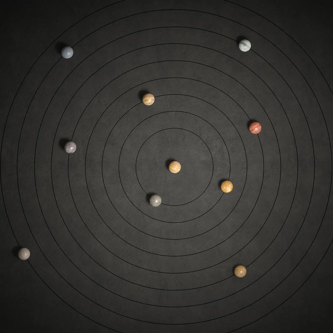 Scultura Fermacarte Gravity Zodiac Ariete - Marte in Travertino Rosso