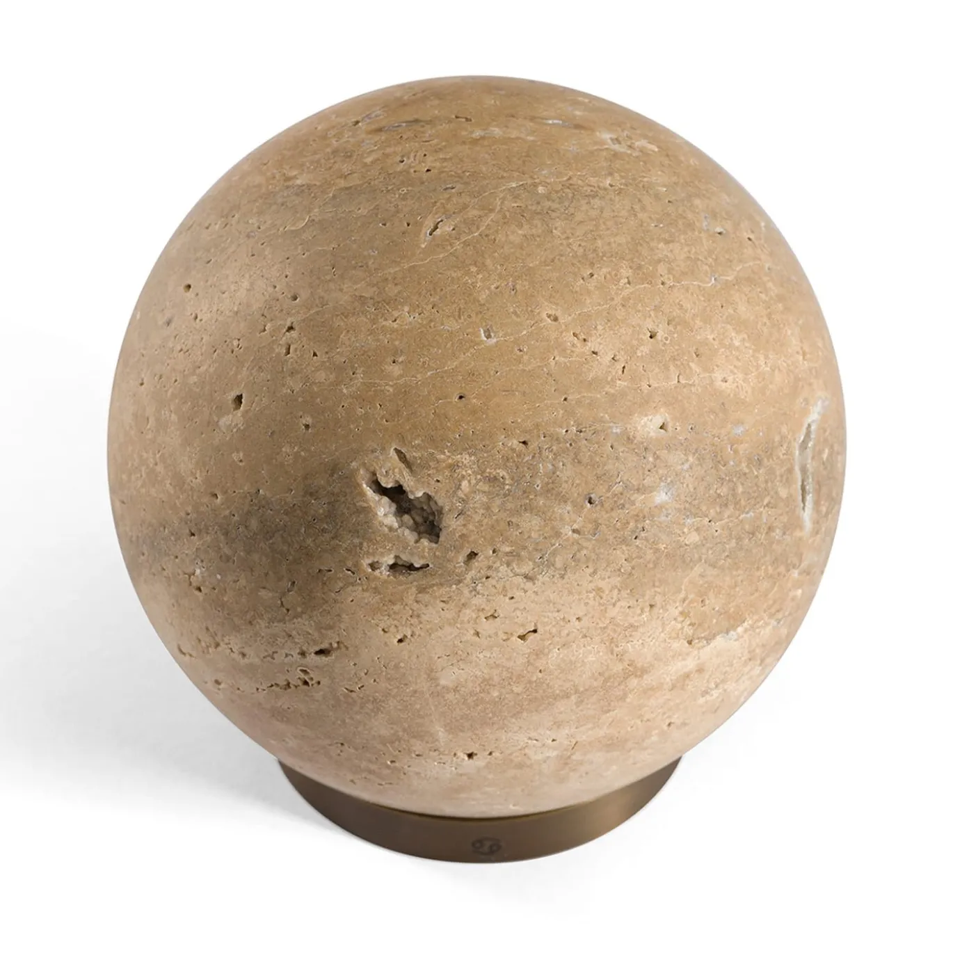Scultura Fermacarte Gravity Zodiac Cancro - Luna in Travertino Rosa