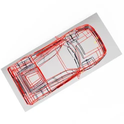 Scultura Ferrari in Filo di Metallo Rosso