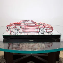 Scultura Ferrari in Filo di Metallo Rosso
