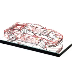 Scultura Ferrari in Filo di Metallo Rosso