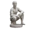 Scultura Il Pugile Ferito in Gesso Bianco