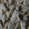 Scultura in alto rilievo in marmo di Carrara della battaglia romana