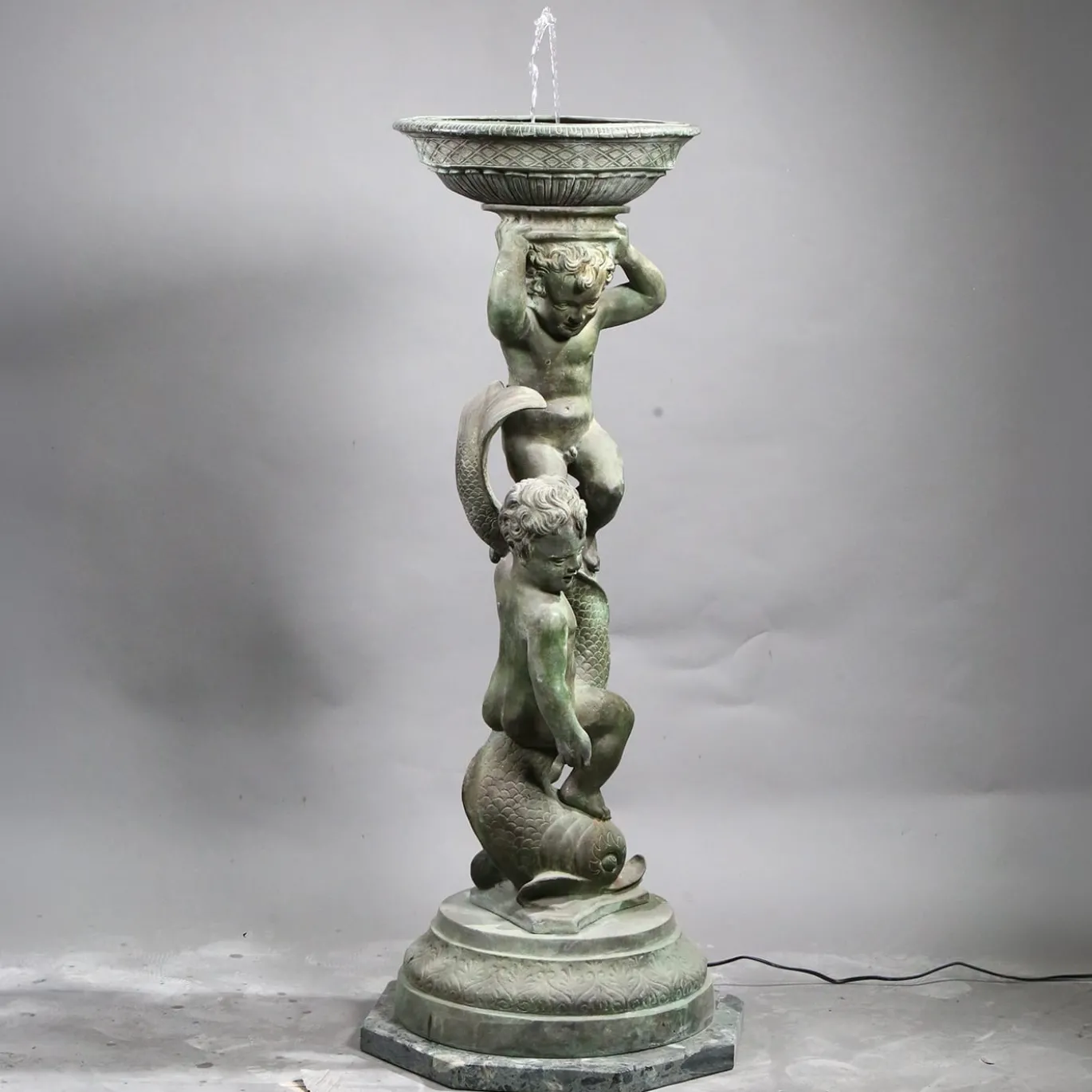 Scultura in bronzo Fontanina Putti