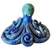 Scultura in Ceramica Blu con Polpo Gigante