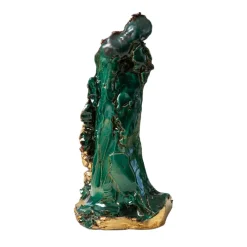 Scultura in ceramica Oro di Madre verde e oro