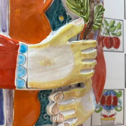 Scultura in ceramica policroma Paladino Regina XL