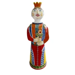 Scultura in ceramica policroma Paladino Regina XL