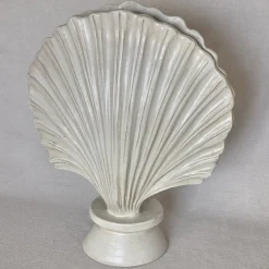 Scultura in ceramica toscana modellata a mano Ostrica Cream