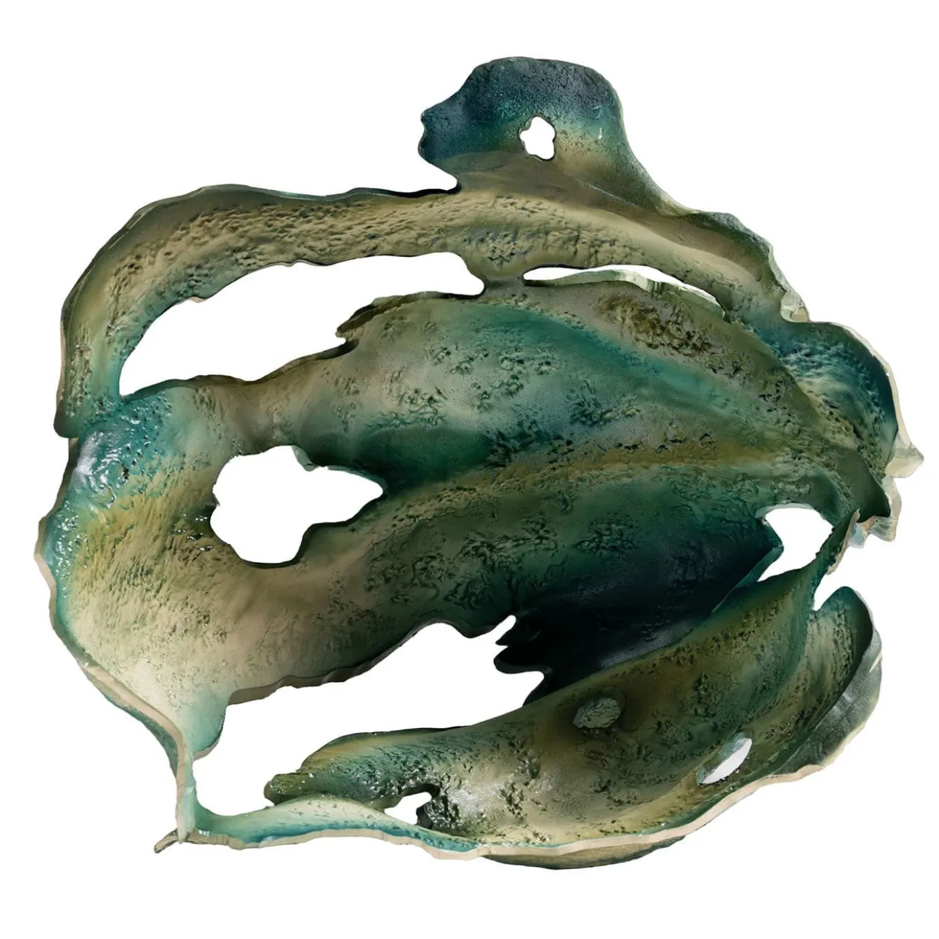 Scultura in ceramica verde Courmayeur di Assia Karaguiozova