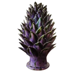 Scultura in ceramica verde e viola Aegis