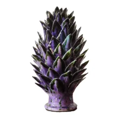 Scultura in ceramica verde e viola Aegis