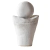 Scultura in gres bianco Luna Piena II