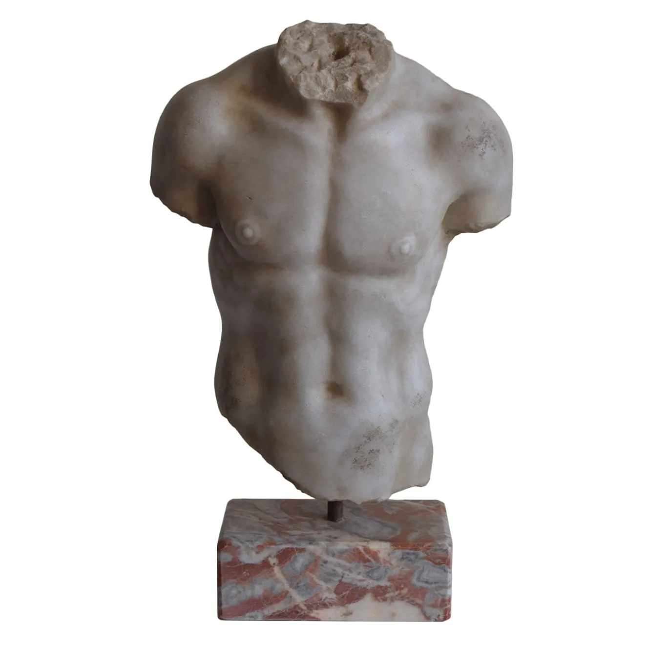 Scultura in Marmo di Carrara Discophoros Torso con base