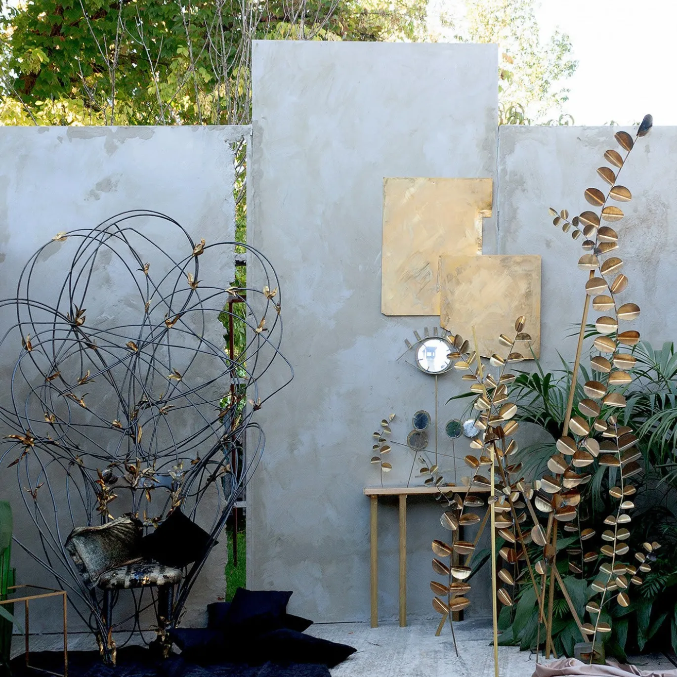 Scultura in ottone Giungla Aurea I