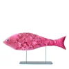Scultura in velluto di pesce gioioso rosa