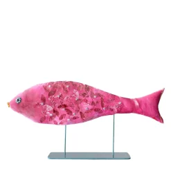 Scultura in velluto di pesce gioioso rosa