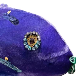 Scultura In Velluto Joyful Fish Verde E Viola