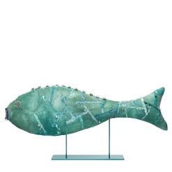 Scultura In Velluto Joyful Fish Verde Acqua