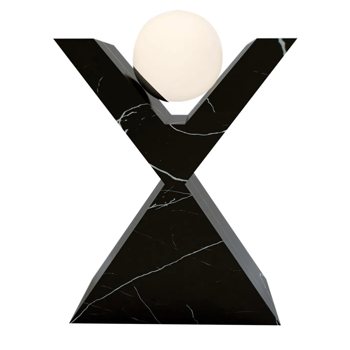 Scultura luminosa di Marquinia a forma di X