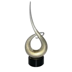Scultura Nodus in cristallo e oro