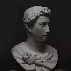 Scultura San Giorgio in Gesso Bianco