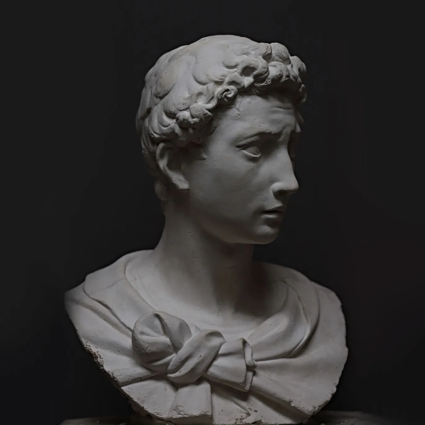 Scultura San Giorgio in Gesso Bianco