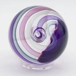 Scultura Sfera in Vetro di Murano Viola