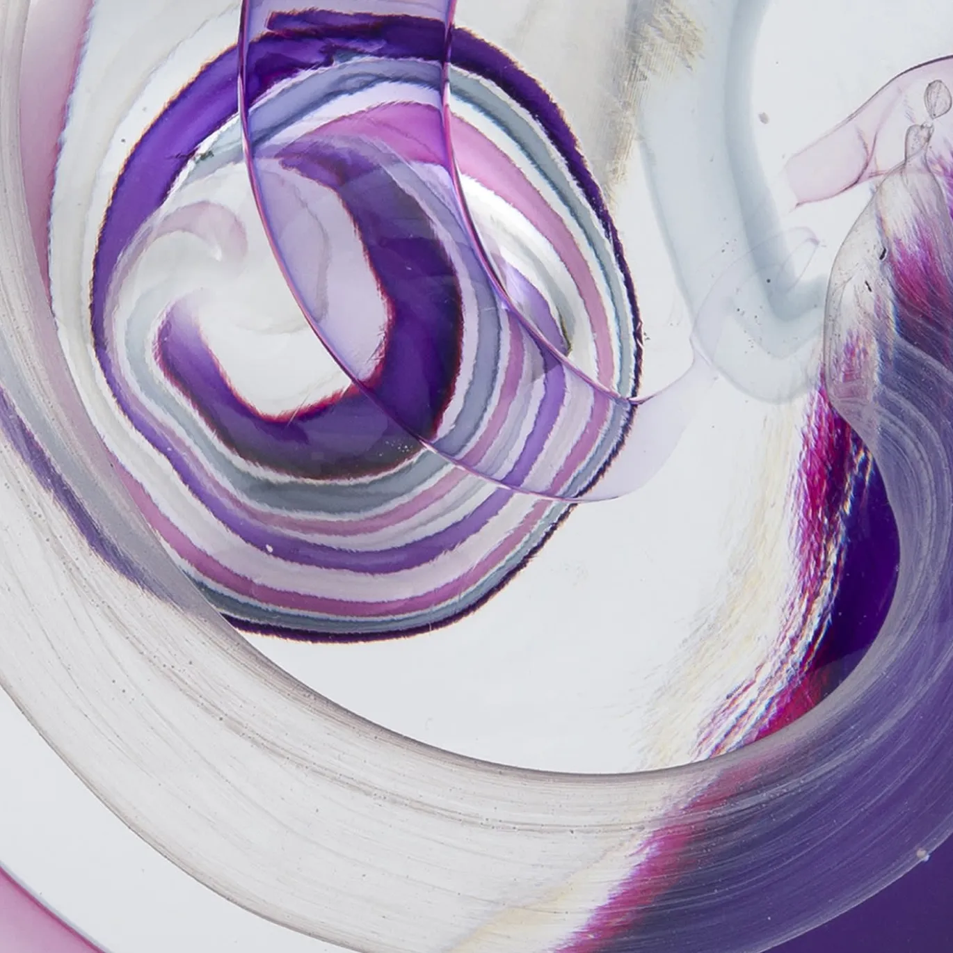 Scultura Sfera in Vetro di Murano Viola