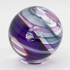 Scultura Sfera in Vetro di Murano Viola