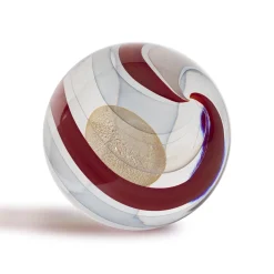 Scultura Sfera Rossa in vetro