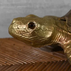 Scultura Tartaruga Grande in Ottone