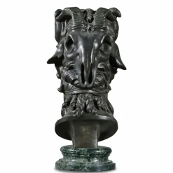 Scultura Testa Bucranio in bronzo