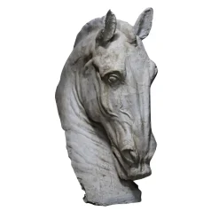 Scultura Testa di Cavallo in Gesso Bianco