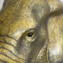 Scultura Testa di Elefante in Ottone