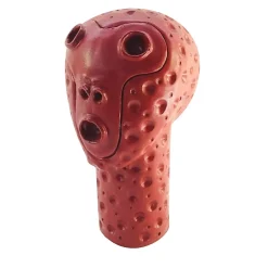 Scultura testa di scimmia rossa