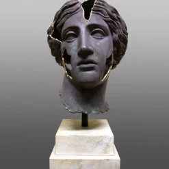 Scultura Testa di Venere Frammento in Bronzo