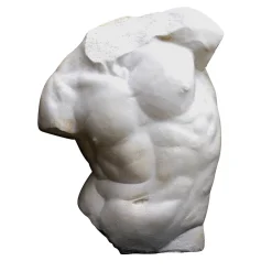 Scultura Torso Gaddi Piccolo in Gesso Bianco