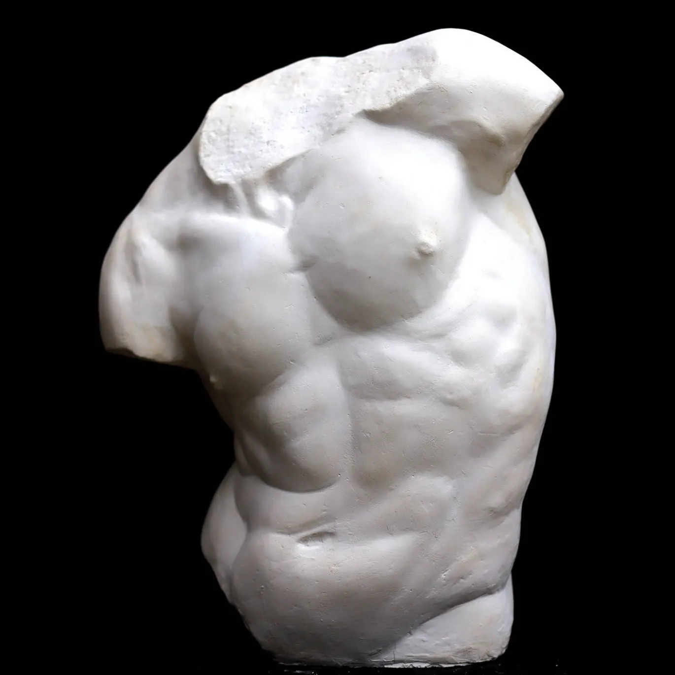 Scultura Torso Gaddi Piccolo in Gesso Bianco