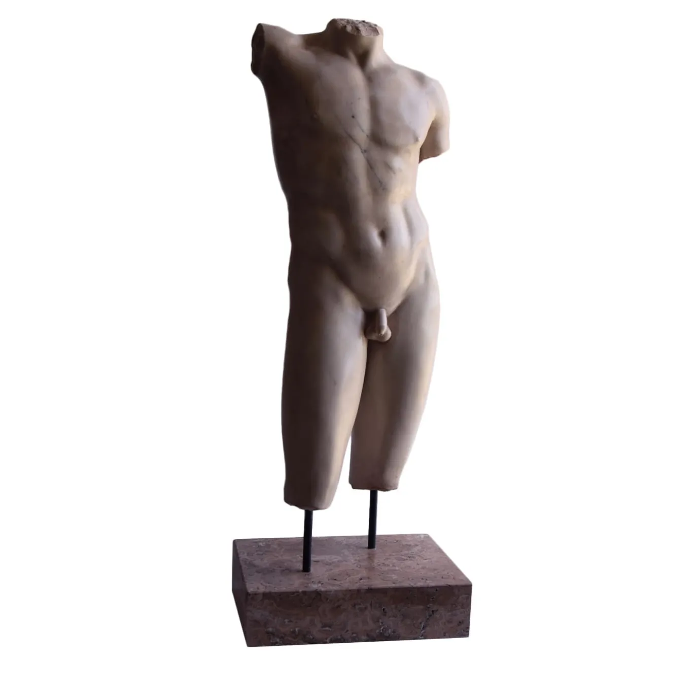 Scultura Torso Maschile Eleusi in Marmo Bianco di Carrara